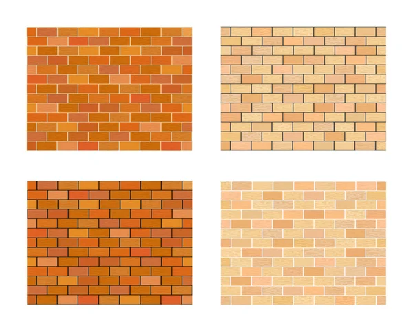 Collection of bricks different color on white  background — Stock Vector