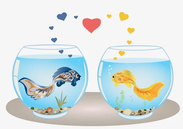 Ερωτευμένο ζευγάρι ψάρια — Διανυσματικό Αρχείο