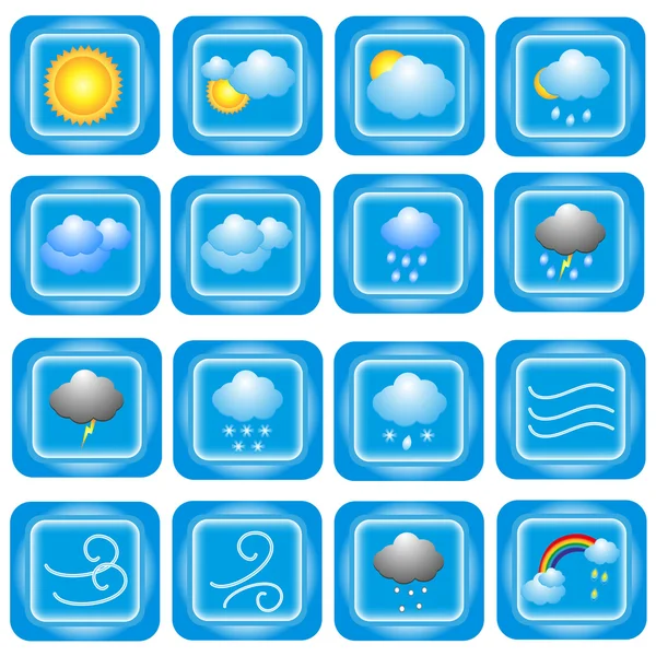 Set of weather icons. — Stock Vector