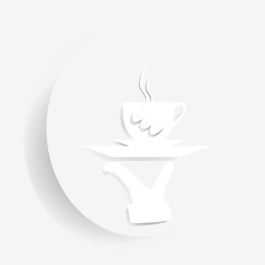 Bir fincan kahve, bir simge 3d stil hizmet.