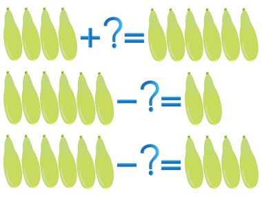 Toplama ve çıkarma eylem ilişkisi, kabak ile örnekler.