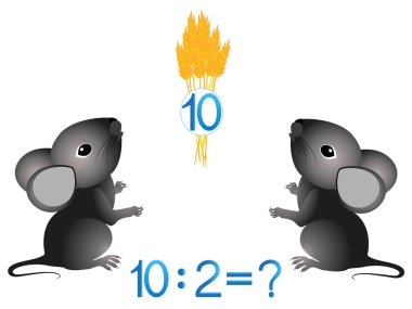 Çocuklar için eğitici oyunlar, iki sayı ya bölün.