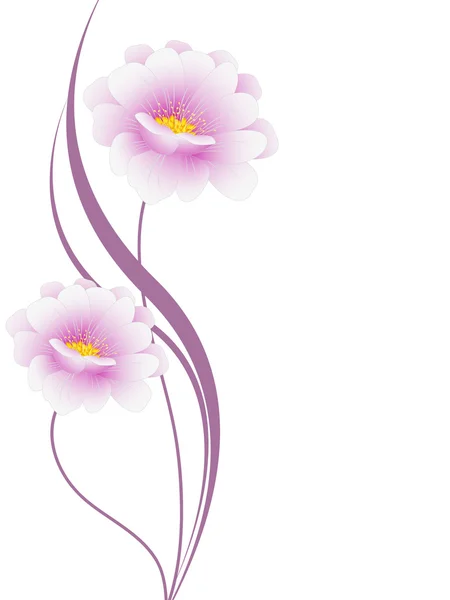 Fondo floral con flores rosadas, elemento de diseño . — Archivo Imágenes Vectoriales