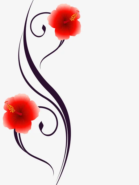 Floraler Hintergrund mit Hibiskus, Design. — Stockvektor