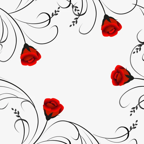 Zökkenőmentes minta vörös rózsákkal. — Stock Vector