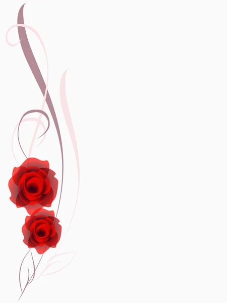 Fondo floral con elemento de diseño de rosas rojas . — Vector de stock