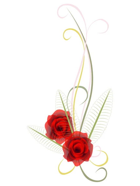 Ramo estilizado de rosas rojas . — Vector de stock