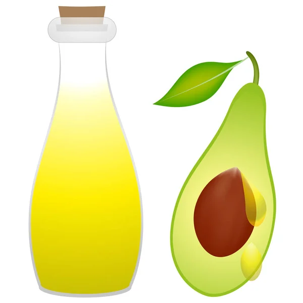 Avocado Oil Glass Bottle — Stock Vector