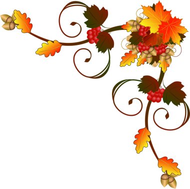 Sonbahar bir buket köşe süsleme.