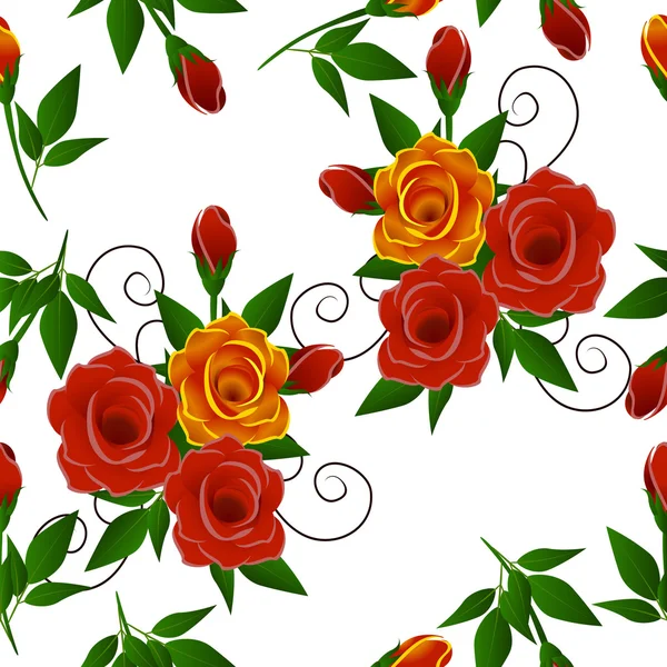 Bouquet of roses seamless pattern. — Stock Vector