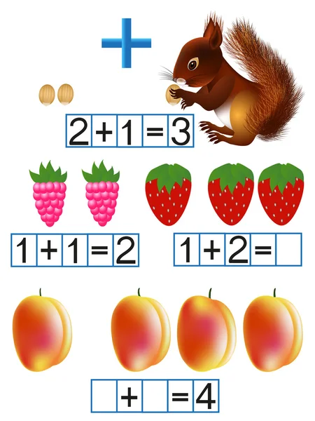 Matemáticas, familiaridad con un signo más, adición . — Vector de stock