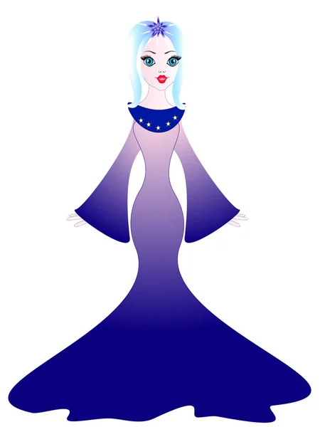 A hercegnő egy kék ruha. — Stock Vector