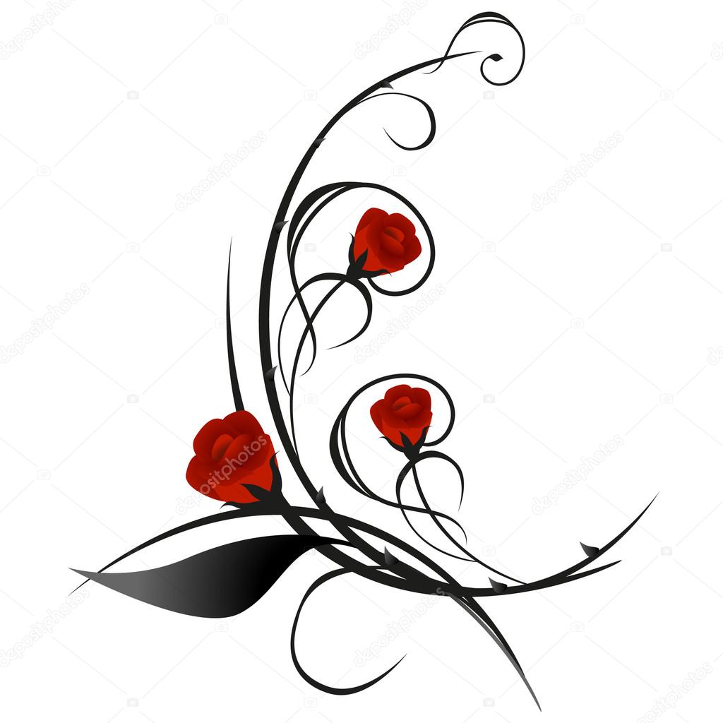 Illustration red roses.