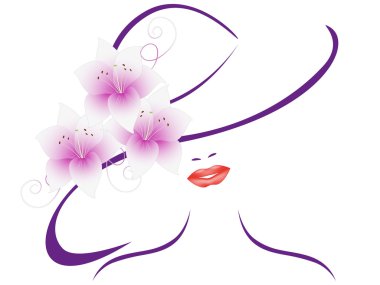 Zambak ile şapkalı kız.