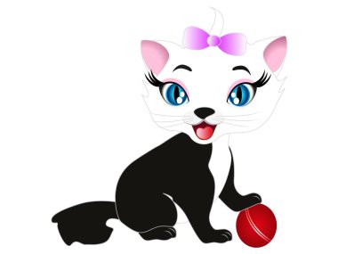 Bir topla oynamayı a yavru kedi.