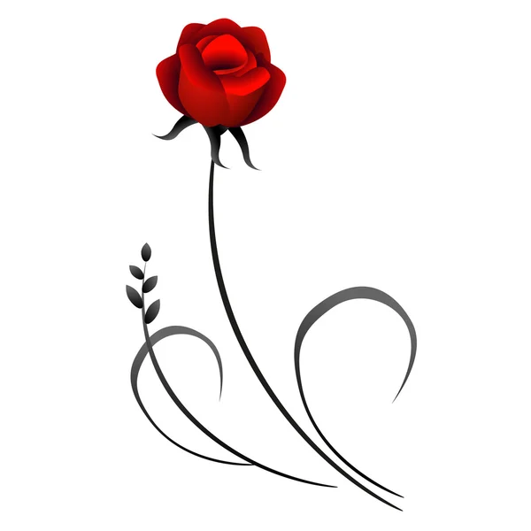 Rose rouge, élément de design . — Image vectorielle