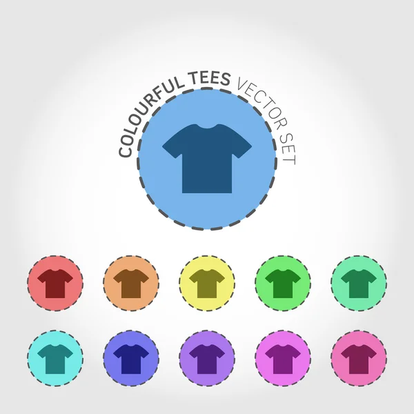 T-shirt yuvarlak simge seti