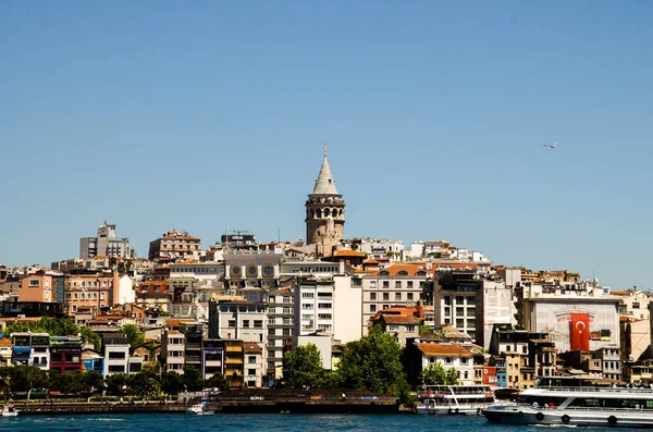 Stanbul Türkiye Mayıs 2021 Köprüden Galata Kulesi Görüntüle — Stok fotoğraf