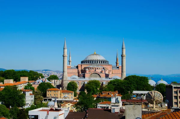 Veduta Della Moschea Santa Sofia Dal Tetto Dell Hotel Istanbul — Foto Stock