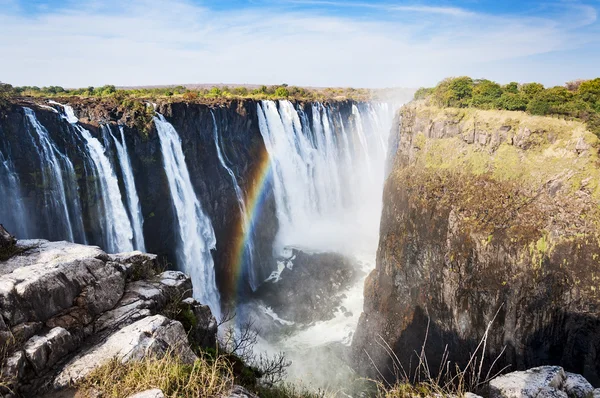 Pohled na Victoria Falls v Zimbabwe, Afrika — Stock fotografie