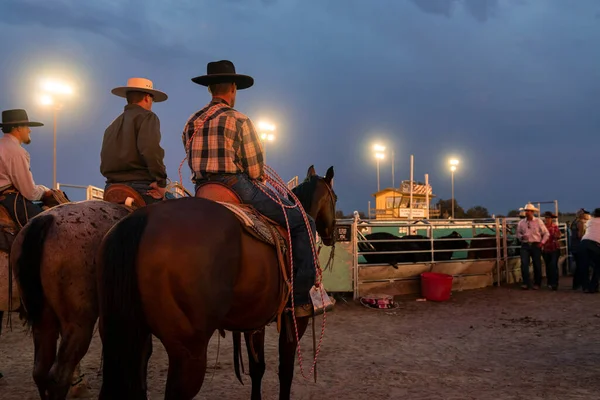 Fallon Nevada Agosto 2014 Cowboys Cavallo Rodeo Churchill County Fairgrounds — Foto Stock