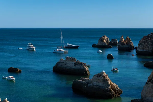 Portimao Portugal August 2020 View Rock Formations Ponta Joao Arens — Stock Photo, Image