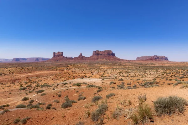 Vue Panoramique Vallée Monument Avec Les Buttes Grès Par Une — Photo