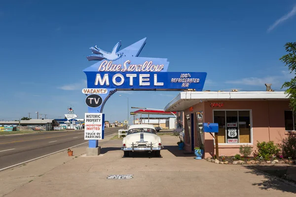 Tucumcari New Mexico Luglio 2014 Storico Blue Swallow Motel Lungo — Foto Stock