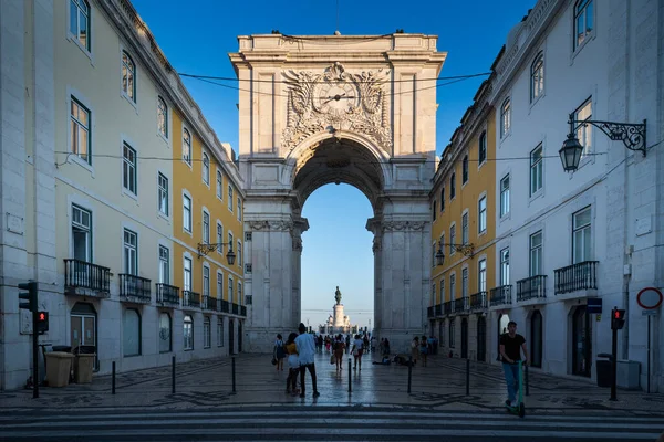 Lisboa Portugal Julho 2021 Vista Arco Triunfal Rua Augusta Centro — Fotografia de Stock