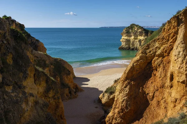 View Scenic Prainha Beach Rock Formations Portimao Algarve Portugal Concept — Stock Photo, Image