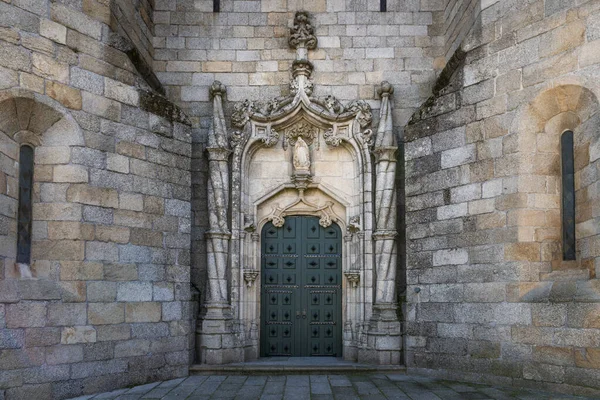 Détail Entrée Principale Style Manuélin Cathédrale Guarda Guarda Dans Ville — Photo