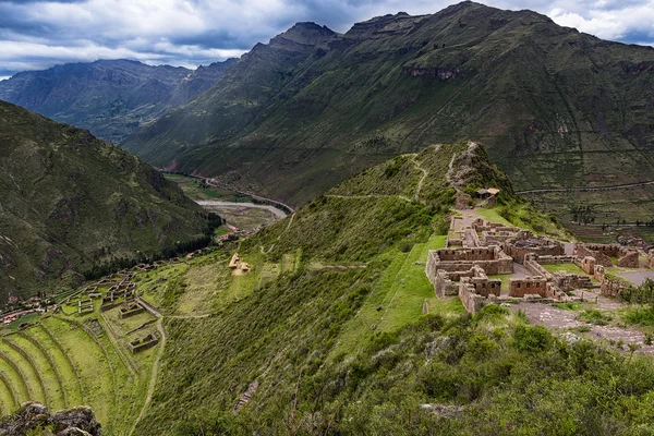 Vista del Valle Sagrado en Pisac, Perú — Foto de Stock