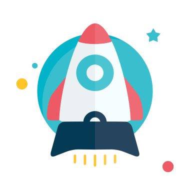 Düz roket. Uzay ve seyahat. Proje başlatma.