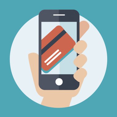 Düz stil ikonu ödeme güvenlik üzerinde modern. kilit ekranı. Güvenlik simgesi