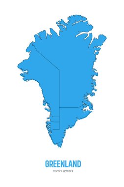 Grönland haritası. Grönland 'ın ilhak edilmesini ya da satın alınmasını protesto edin. Vektör illüstrasyonu