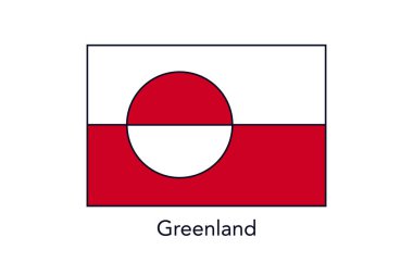 Grönland bayrağı. Vektör illüstrasyonu.