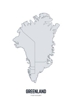Grönland haritası. Grönland 'ın ilhak edilmesini ya da satın alınmasını protesto edin. Vektör illüstrasyonu