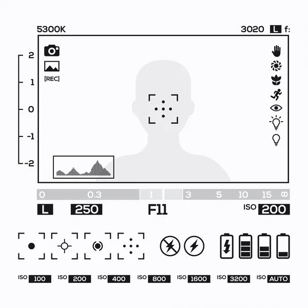 Camera viewfinder display — Stock Vector