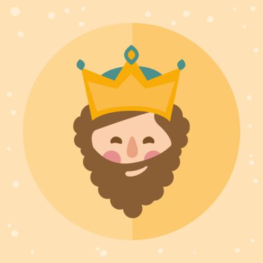 Caspar Kral. Sarı bir arka plan üzerinde vectorized Noel süs
