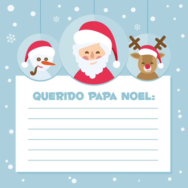 Papá Noel. carta vectorizada sobre un fondo azul — Vector de stock