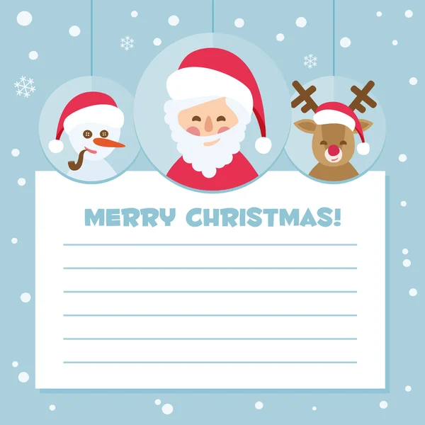 Papá Noel. carta vectorizada sobre un fondo azul — Vector de stock