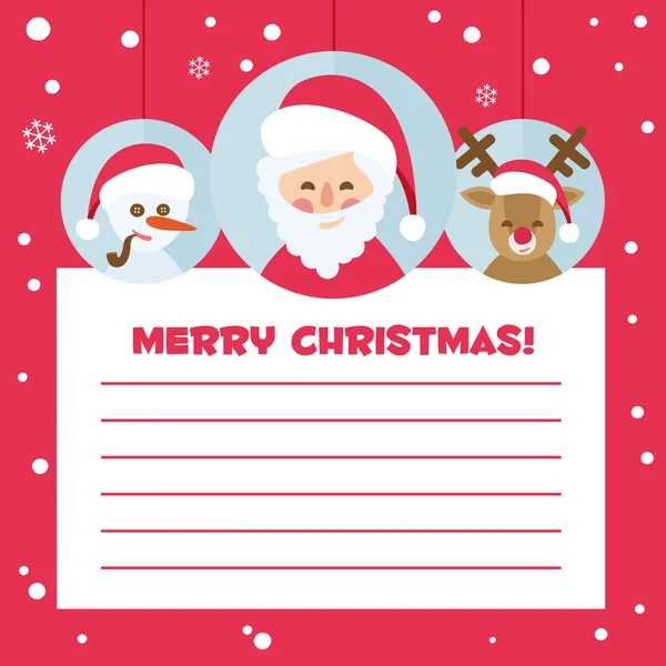 Papá Noel. carta vectorizada sobre un fondo rojo — Vector de stock