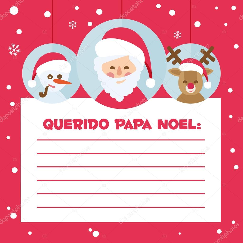 Papa Noel. vectorized letter on a red background