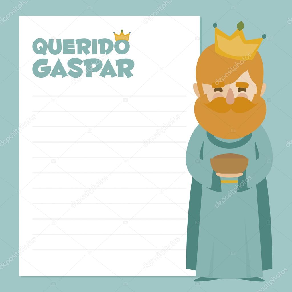 king Caspar. vectorized letter on a green background