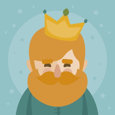 Caspar Kral. yıldızlı gökyüzü üzerinde vectorized yüz. Magi