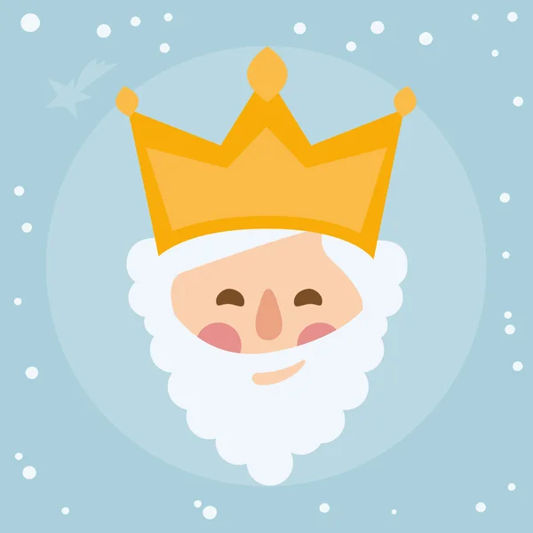 King Melchior. face vectorized on a starry sky — Stock Vector