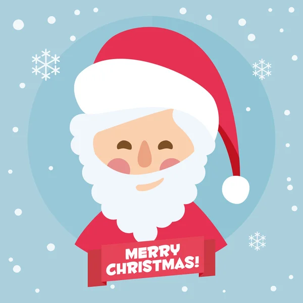 Santa Claus. tarjeta vectorizada feliz azul de la Navidad — Vector de stock