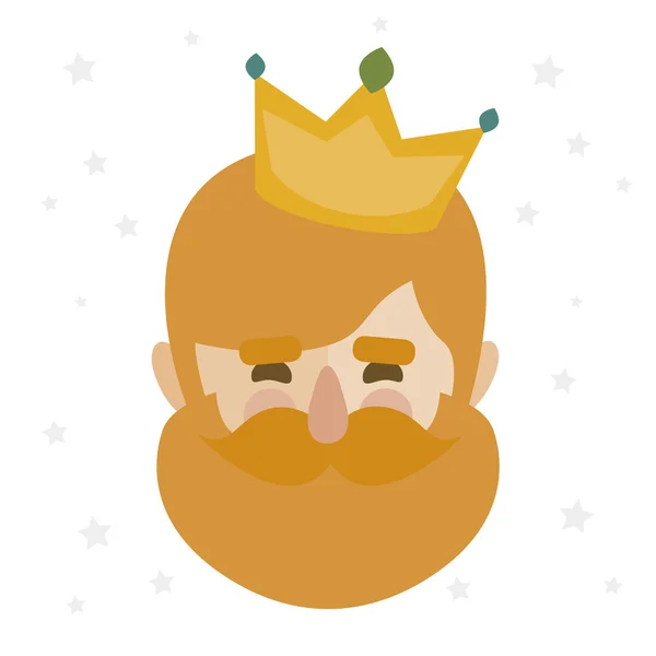 Re Caspar. ornamento natalizio isolato vettorizzato. Magi — Vettoriale Stock