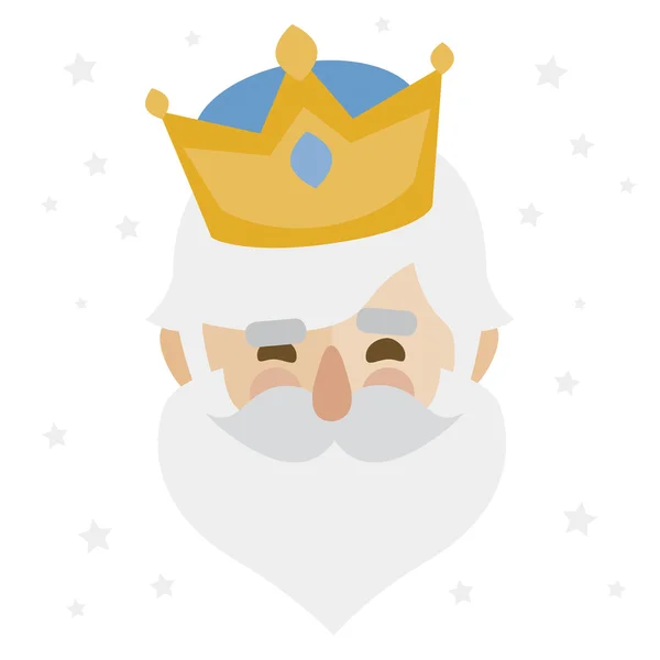 Koning Melchior. Kerst ornament geïsoleerd gebruiksspel. Magi — Stockvector