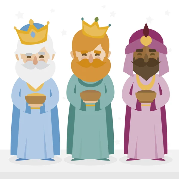 Los tres reyes de oriente aislados — Vector de stock